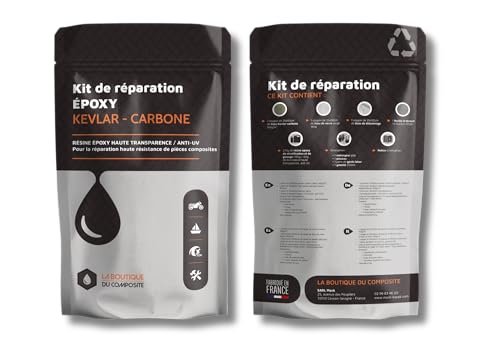 Kit de réparation Composite époxy – Carbone et Fibre de Verre (Kevlar/Carbone)