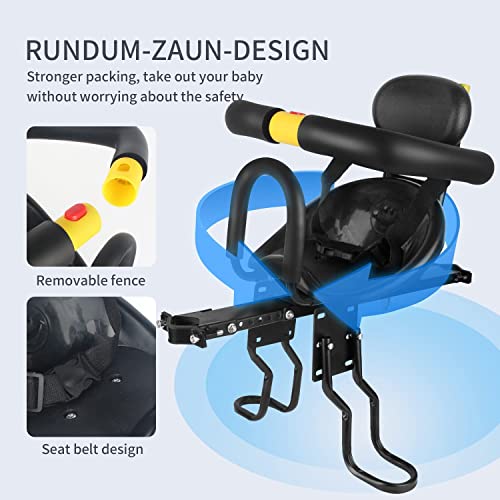 MIMODA Kids Bike Seat, Universal Toddler Bike Seat Carrier for 1-6years Old, Up to 60lb Front Mount Child Bike Seat, for Adult Bike, Mountain Bike, Electric Bikes, Bicycles - Thumbnail 4