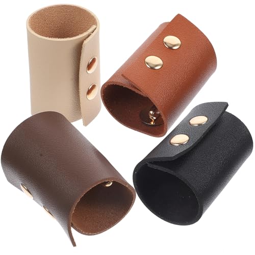 Barrette cheveux cuir COHEALI : lot de 4 élastiques confortables pour le bureau