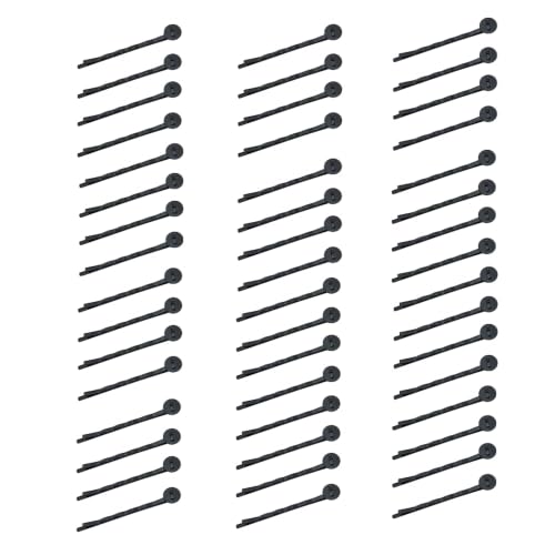 50Pcs Black Hair Bobby Pins Hair Clips with Blank Round Tray Hair Pins Hairpin Cabochons Bases for DIY Crafts Hair Styling Pins Hair Accessories