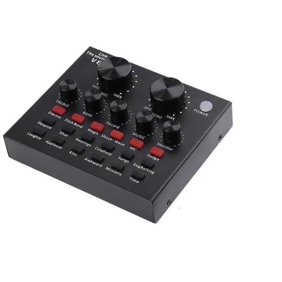 Carte son V8 et interface audio USB avec effets de mixage pour micro