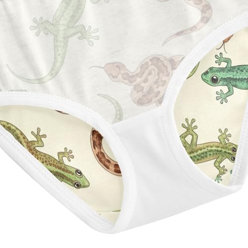 Toddler Panties, Green Geckos Cotton Girls Underwear, 2–8 Years4