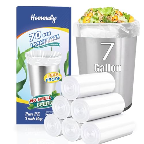 Image of 7 Gallon 70 pcs Clear Trash Bags Strong Clear Garbage Bags, Bathroom Trash Can Bin Liners, Plastic Bags for Office, Fit 6 gallon,7 gallon Waste Basket Liner 6,7 Gal(7G70-Clear)
