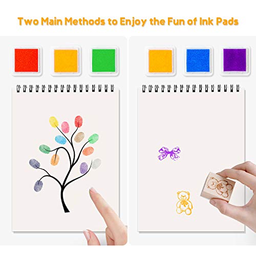 Ancwzoz MU006USIP24 Ink Pad, 24 Colors Finger Washable Craft Ink Pad thumb #1