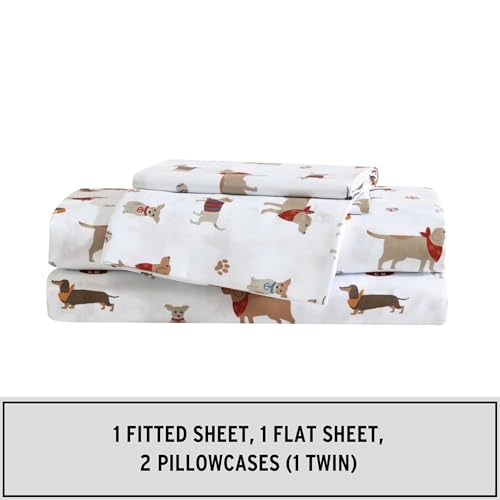 Image of Eddie Bauer Kids - Twin Sheet Set, Ultra-Soft Microfiber Bedding with Fully Elastic Fitted Sheet, Kids Bed Set with Pillowcase, Easy Care Bedding (Buddy and Friends)