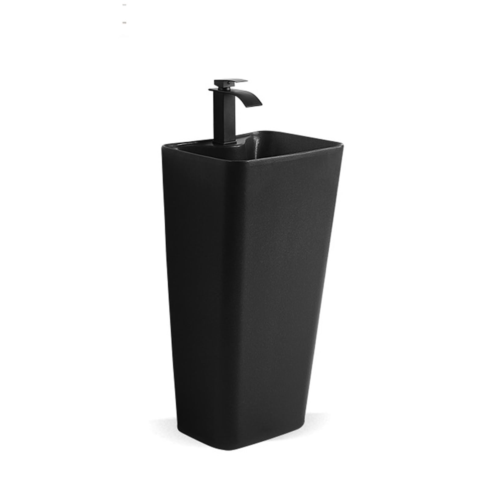 ASerZenith Modern Bathroom Ceramic Pedestal Sink With Faucet And Drain Kit Retro Integrated Wash Basin Bathroom Pedestal Sink