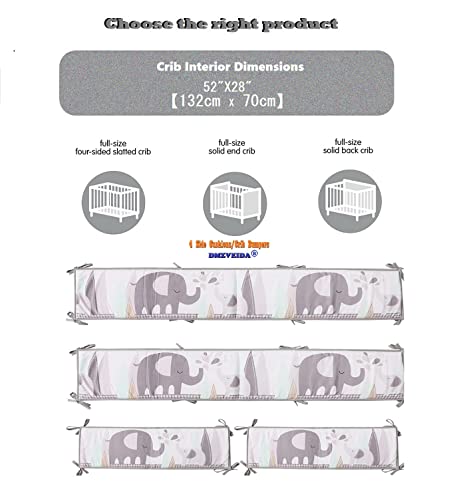 4Pcs Crib Protector Bumpers Padded for Baby boy Girl,Baby Crib 4 Sides Protector Críb Líner,Críb Bùmper Padded Anti-Collision Soft Padding for Sides Safe Protector Cushioned (63) - Thumbnail 5