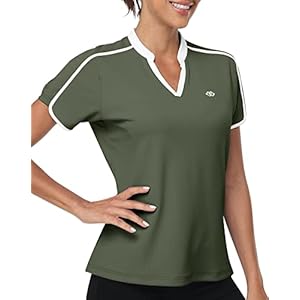 AjezMax Women’s Short Sleeve Sports T-Shirt V-Neck Workout Running Tee Tops Quick Dry UPF 50+ Athletic Shirts