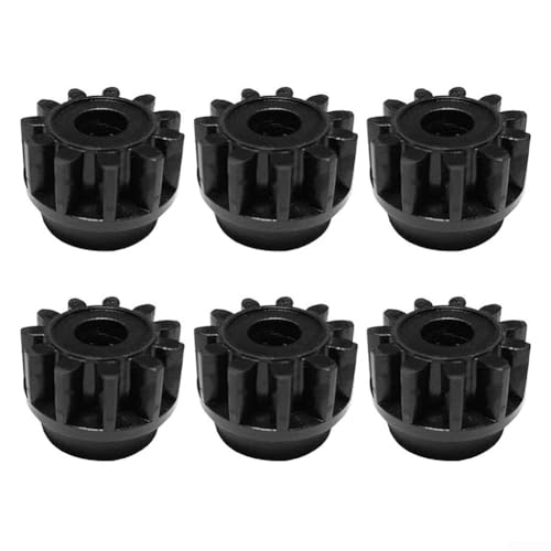 Lot de 6 pignons de rechange pour balai à pédale de serpillère, réparation en plastique, pièces pour balai rotatif à 90 %, blanc et noir