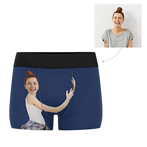 Custom Face Boxers My Wife Hug My Treasure on White Personalized Face Briefs Underwear for Men2