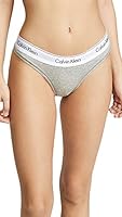 Calvin Klein Women's Modern Cotton Thong, Grey Heather, Medium