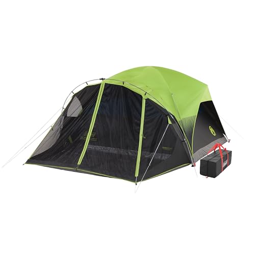 Coleman Carlsbad Dark Room Tent with Screened Porch 4/6 Person Tent Blocks 90% of Sunlight to Keep Inside Cool Weatherproof with Easy Setup Made of PFAS-Free Materials
