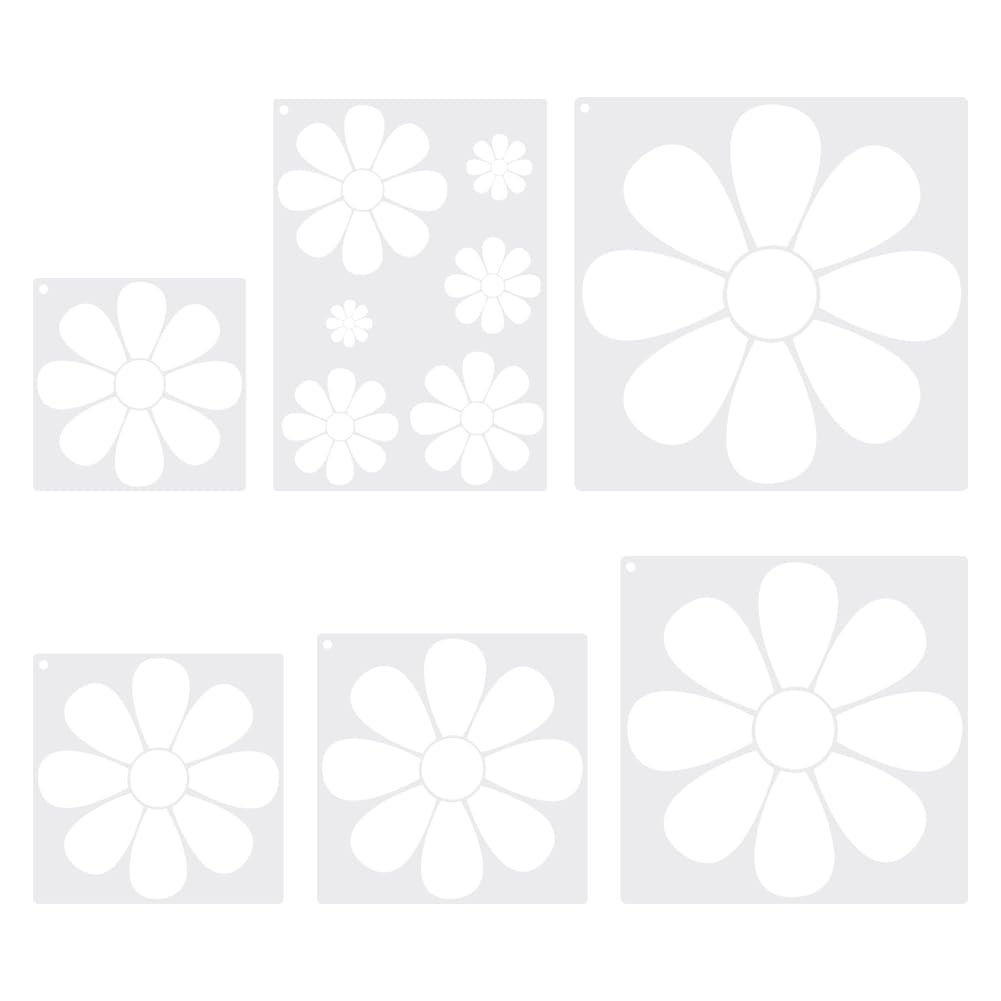 6 Gänseblümchen Schablonen Set - 15-30cm Für Kunst & Dekoration