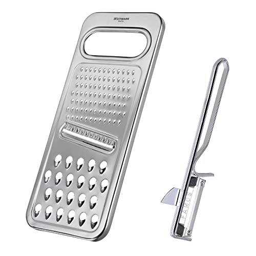 Westmark 100222E7 - Juego de 2 ralladores y peladores universales de acero inoxidable y plata Famos