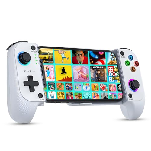 Image of PunnkFunnk Gaming Controller Lite Wireless Bluetooth Gamepad for Android, iOS, PC & Smart TV with Turbo Function, Ergonomic Grip, Rechargeable Battery (GX Pro White)
