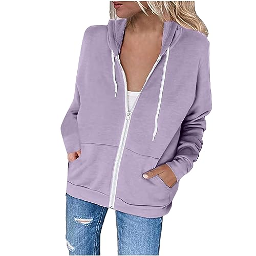 YCBMINGCAN Sudadera con capucha para mujer, sudadera con capucha de manga larga, sudadera con capucha, chaqueta informal para exteriores, abrigo ligero entallado, elegante, sudaderas de otoño