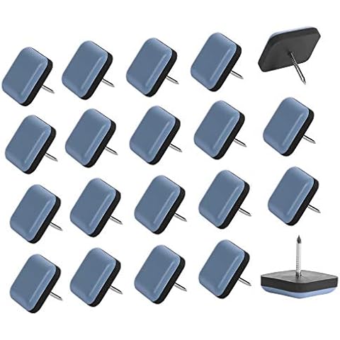 Chair Gliders, Furniture Sliders Teflon Easy Moving Pads Square with Nail Feet Protector for Carpet, Tiled, Hardwood Floor(20pcs, Blue) Cover