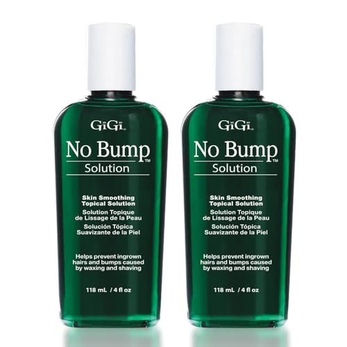 GiGi No Bump Solution - Razor Bumps and Ingrown Hair Treatment, 4oz, 2 Pack