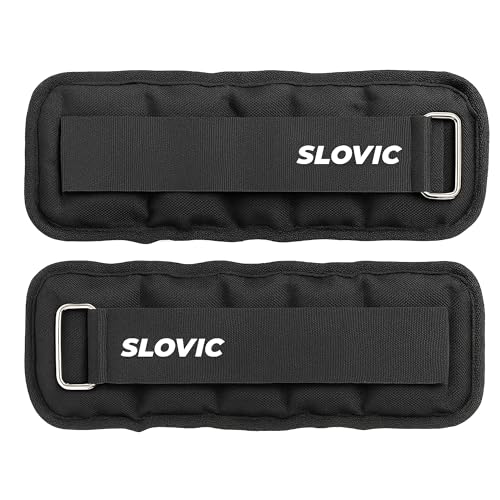 Image of Slovic Ankle Weights 2 KG [2 x 1 KG] for Legs | Adjustable Leg Weights | Extra Weight for Leg Exercise for Men & Women | Strength Training Weight for Walking, Running, Gym, Physical Therapy