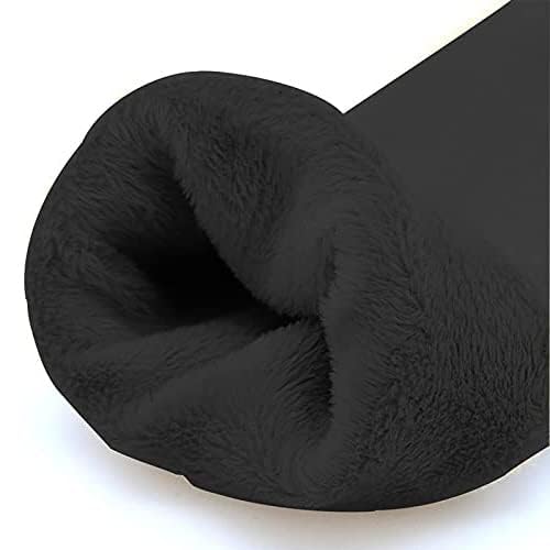 Shivarth Snow Fur Fleece Winter Leg Warmer for Women & Men Pack of 2 Black Woolen Thermal Leg Warmer/Knee Cap/Knee Belt/Knee Brace Over Knee High Footless Socks for Men & Women 3