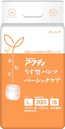 フリーダムアクティ うす型パンツ ベーシックケア Lサイズ 18枚×4パック