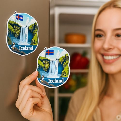 Image of Naxon Iceland Country Theme Souvenir Fridge Magnet - 3x3 Inch Stylish Refrigerator Magnet for Kitchen & Home Decor | Travel Souvenir Gift from Iceland | Fridge Decoration Magnet | Pack of 1