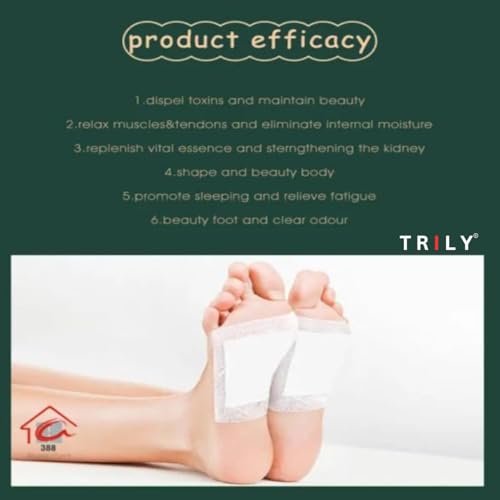 Image of Herbal Foot Detox Pads for Toxin Removal | Bamboo Vinegar Foot Patches for Feet Cleansing, Stress & Fatigue Relief | Improve Blood Circulation | Overnight Use | 10 Pads (PACK OF 2)