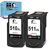 Penguin 510 511 XL Remanufactured Cartouche d'encre Remplacement pour Canon PG-510 CL-511 XL 512 513 pour Pixma iP2700 MP230 MP240 MP250 MP260 MP270 MP280 MP490 MP495 MX320 MX360 (1 Noir,1 Couleur)