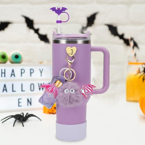 Stanley Cup Halloween Accessories Set - Silicone Straw Cover, Boot, Lipstick Holder, Charms for 40oz & 30oz Tumbler (Pumpkin) - image 4