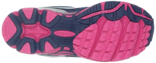 Tênis de corrida Saucony Girls Cohesion 6 (criança grande), Navy/Pink/Silver, 6 Big Kid