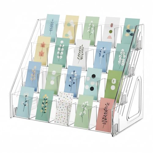 GYSLEOT Sticker Display Stand 4-Tier Acrylic Bookmark Holder Organizer