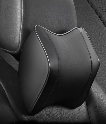 Durdiiy Almohada para reposacabezas de coche, cómoda, suave, universal, de espuma viscoelástica, soporte para el cuello, presión, dolor, fatiga, alivio cervical, cojín negro para oficina, hogar, coche