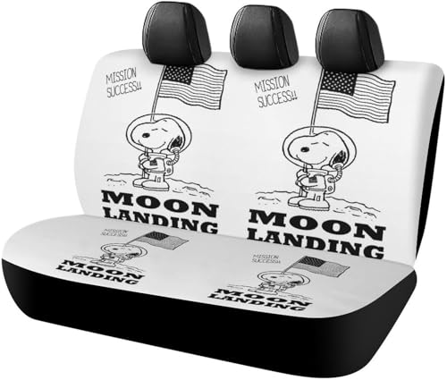 スヌーピー (1) カーシートカバー 車シートカバー 後部座席用 シート保護 おしゃれ カー用品 軽/普通車 汎用 後席クッションカバー 人気 キャラクター 四季通用 誕生日 プレゼント tlo186ii