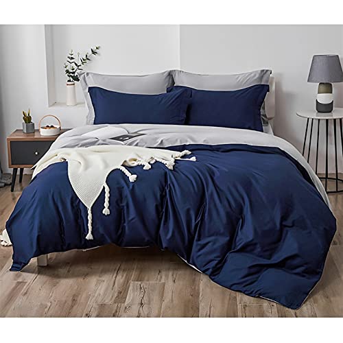 Fundas Nórdicas Cama 90/100/120/135/150/180/200 Fundas Edredón Nórdico 150x200 200x230 220x240 con Sábana Bajera Funda Almohada 3/4 Piezas Muy Suave (Color : Blue C, Size : 150x200-100x200)