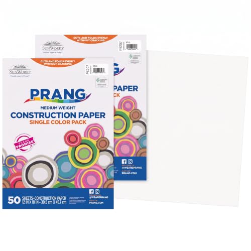 Image of Prang (Formerly SunWorks) Construction Paper, White, 12 inch x 18 inch, 50 Sheets (Pack of 2)