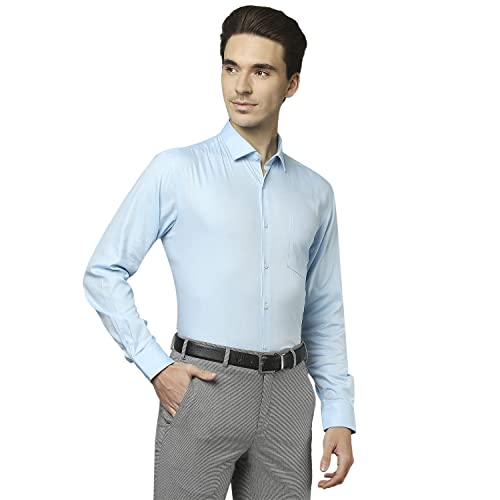 Image of Park Avenue Men's Cotton Blend Checks Pattern Slim Fit Semi Cutaway Collar Full Sleeve Formal Shirt
