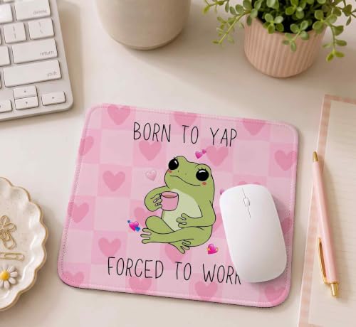 Image of Mouse Pad for Laptop & Desktop | 9x7 Inch Anti-Fray Stitched Edges | Non-Slip Rubber Base | Desk Setup Accessory for Students, Gamers & Professionals (Born to Yap)