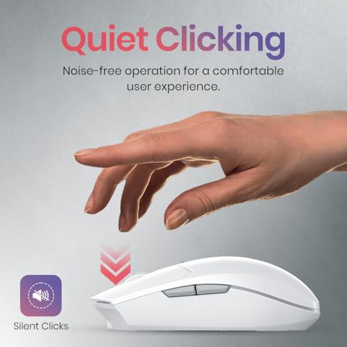 Image of Portronics Toad 36 Wireless Mouse, 2.4GHz, Rechargeable, 6 Buttons, 1600 DPI, Ergonomic Thumb Support, Universal Compatibilty, Built-in-Battery, for Windows /Mac /Android /iOS(White)