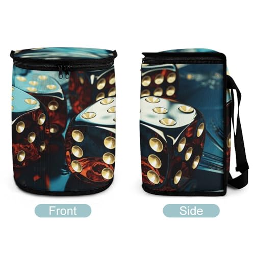 Cubo de basura redondo Dice Graphics para coche y bolsa de viaje 4