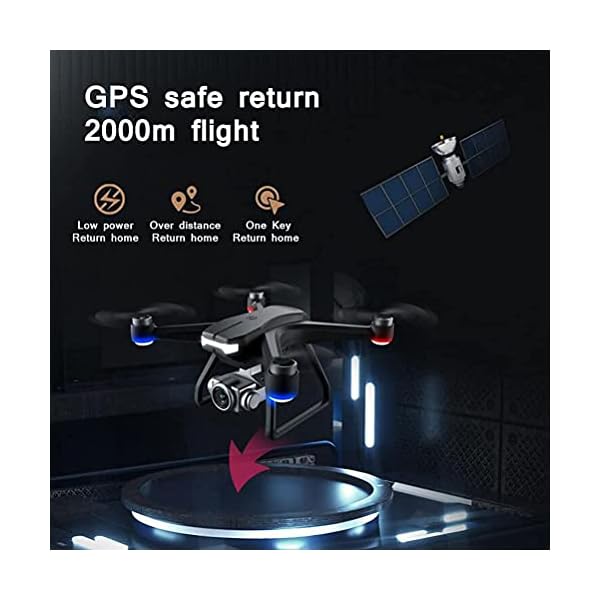 FMHCTN GPS-Drohnen mit 120 Grad; Weitwinkelobjektiv, GPS-Drohne mit 6K HD-Kamera, Drohne für Erwachsene mit 90 Grad; ESC-Kamera, Quadcopter mit Brushless-Motor, mit 2 Batterien, Aufbewahrungstasche – Bild 4