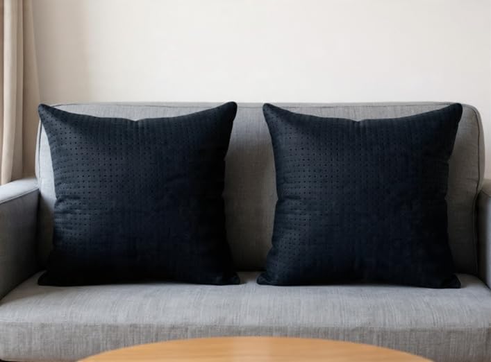 Image of Hotel Quality Premium Fibre Cushions | Cushion 16 inch x 16 inch | Pillow,Cushion,Cushions for, Cushion Pillow,Pillow,Cushions for Bed (Black, 3)