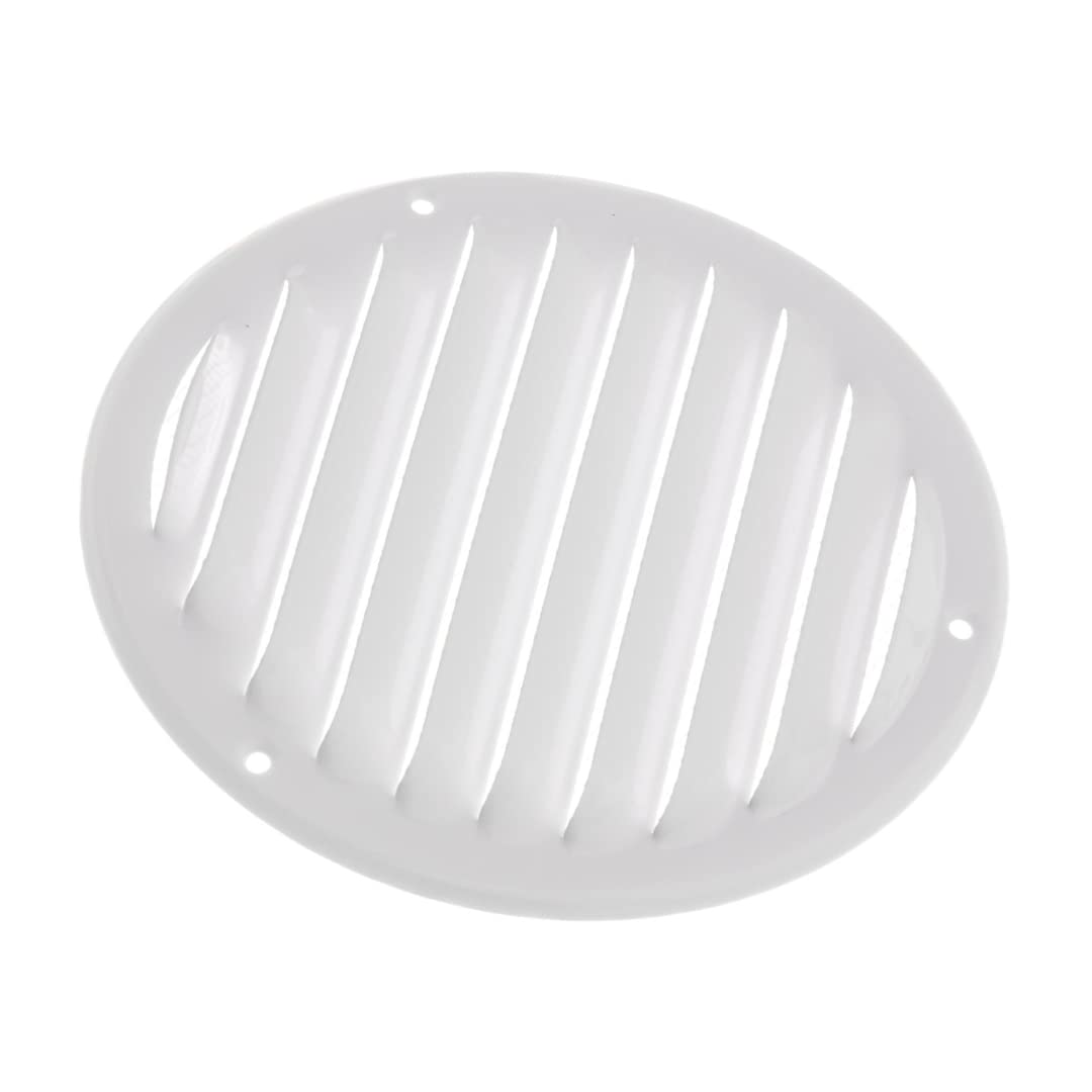 Europlast White Ø 125Mm / 5" Inch Round Metal Air Vent Grille Cover With Insect Mesh - Ventilation Cover
