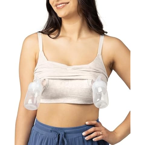 Kindred Bravely Sublime Wireless Comfort Sleep Pumping Bra | Seamless Hands-Free Pumping & Nursing Bra (Oatmeal Heather, Medium) Cover