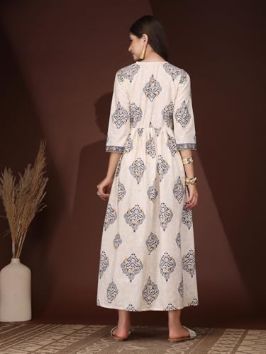 Image of Deavish Women Rayon Printed Full Length Fit & Flared Western Maxi Dress | Maxi Dress for Women
