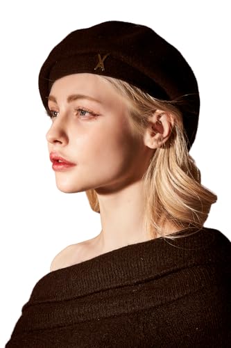 [VARZAR] Stud logo wool beret Black（Amazon）
