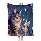 Dozrmey Manta para Sofá 240x260 Grey Kitten, Manta de Suave y Cálido 240 x 260 cm con Diseño en 3D, Manta de Franela Mullida para Perro Mascota Habitacion Dormitorio, AQ4800
