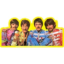 The Beatles SGT Pepper Lineup Sticker - Les Beatles, Paul McCartney, John Lennon, RIngo Starr, George Harrison