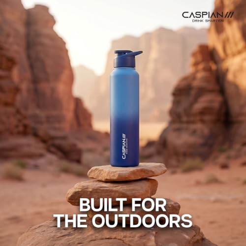Image of Caspian Hike Stainless Steel Sipper Water Bottle 1 Ltr (Litre) for School, Fridge, Office, Gym, Home-Ideal for Adults, Men, Women, Kids, Boys, Girls-1000ml Leakproof, Rust free, Eco-Friendly, B Hor