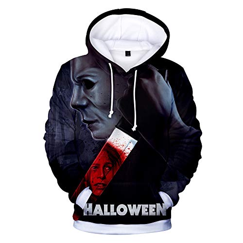SHANYUR Sudaderas con Capucha para Hombre 3D Impreso Graffiti Bolsillos con cordón Sudaderas de Mangas Largas Michael Myers Halloween Jersey Unisex PeriféRico con Capucha XXS-XXXL