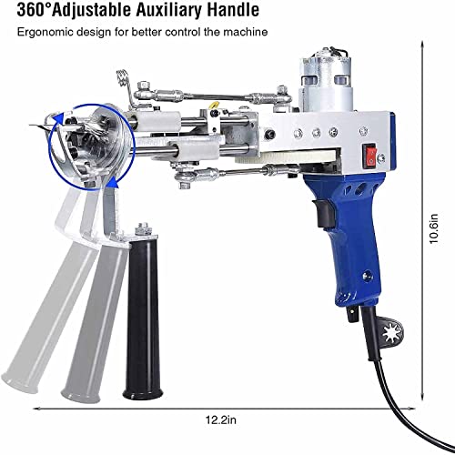 2-in-1 tapijt tuftpistoolmachine, gesneden pool en lussenpool tapijt tuftpistool elektrische tapijtweefmachine, efficiënte handheld breiendeken pistool starterkit 100V-240V - Image 6